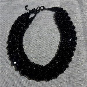 Elegant Black Beaded Necklace